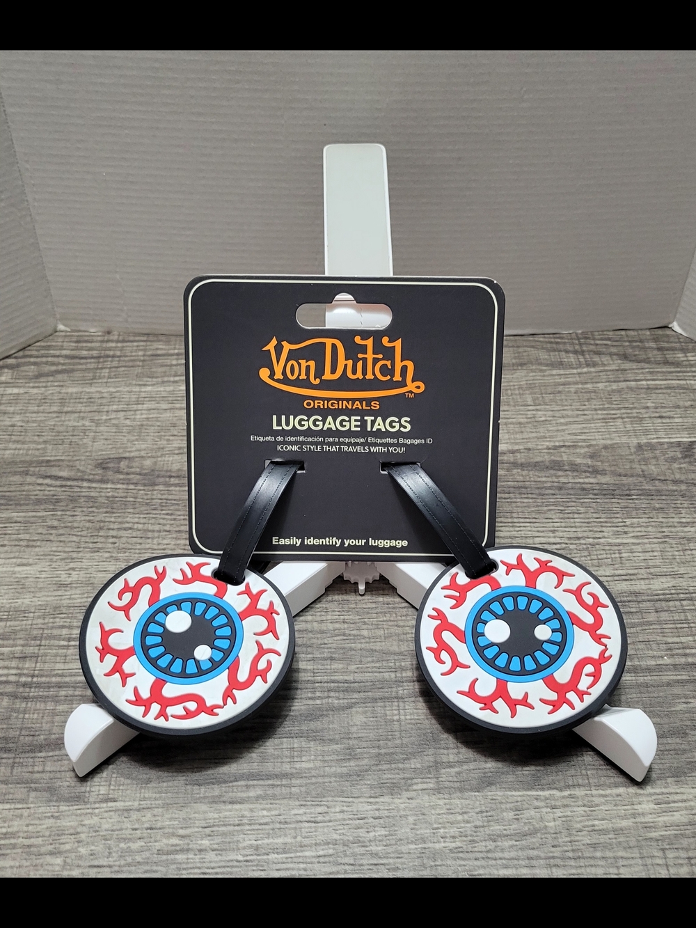 Von Dutch Kids Blue & Red Eyeball Luggage Tags Set